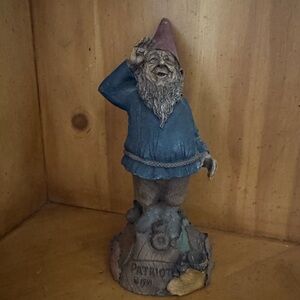 Patriot Gnome Statue in Blue and Brown